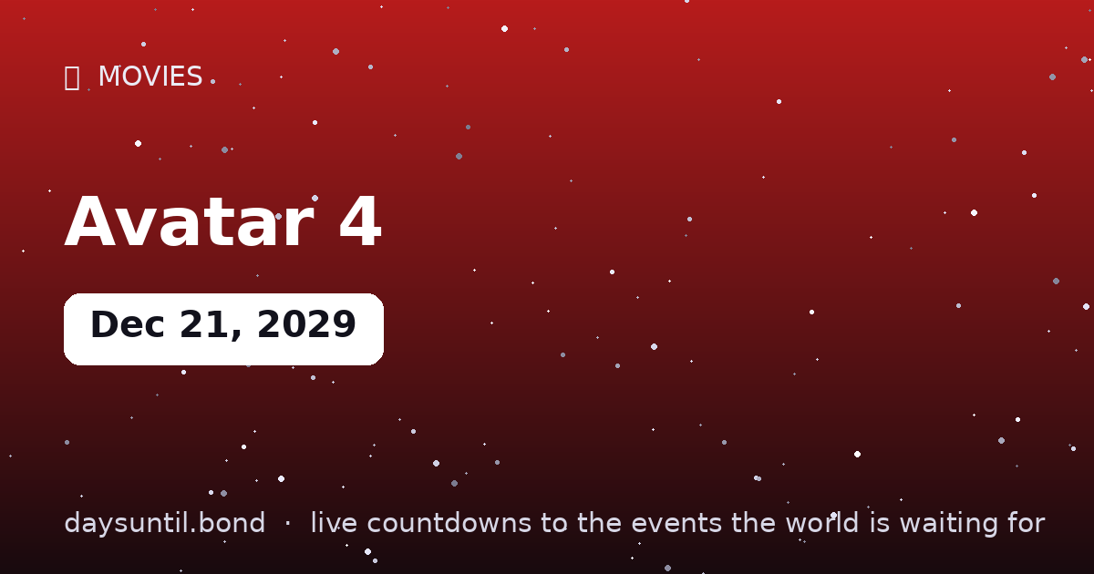Avatar 4 â countdown card