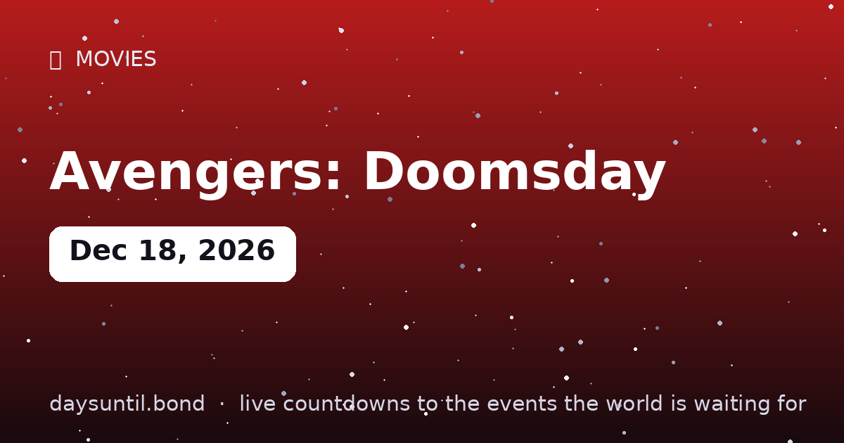 Avengers: Doomsday â countdown card