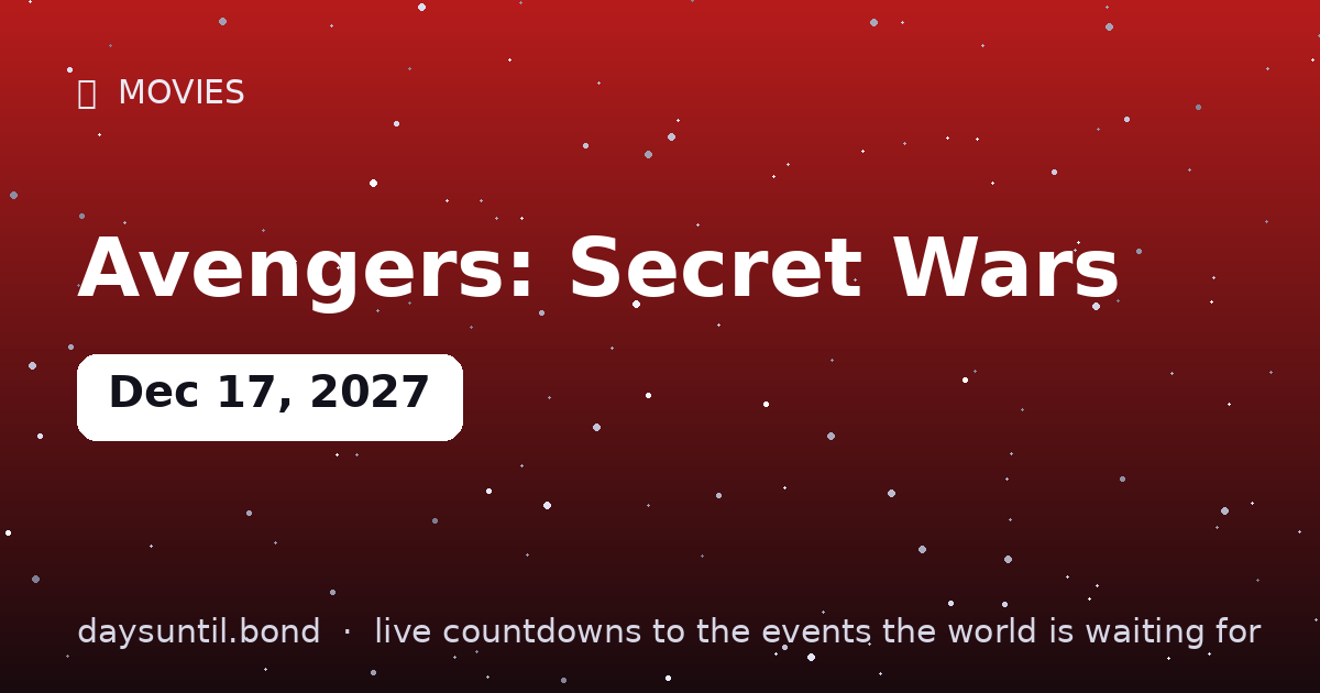 Avengers: Secret Wars â countdown card