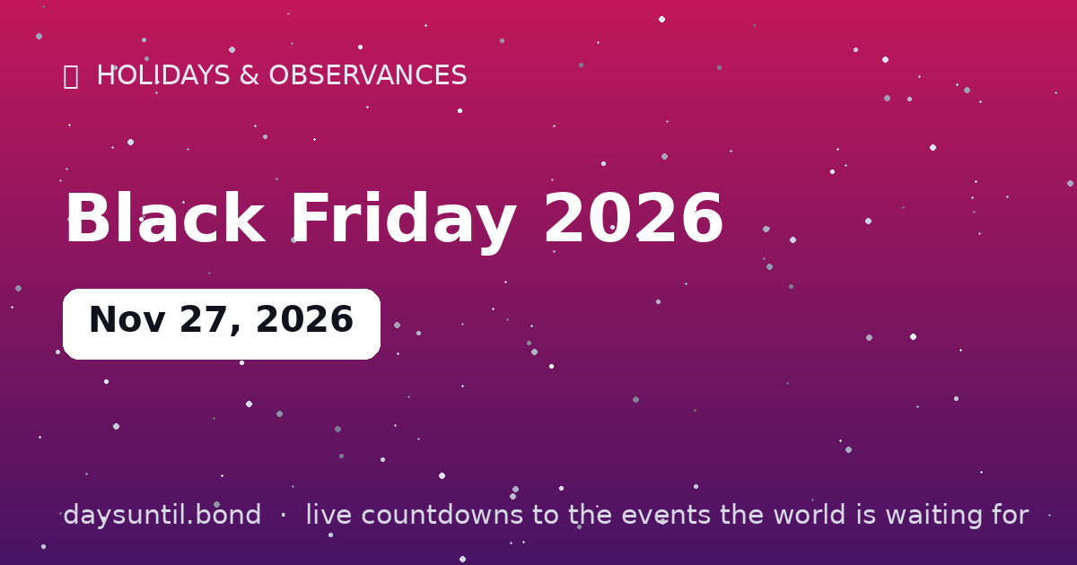 Black Friday 2026 — countdown card