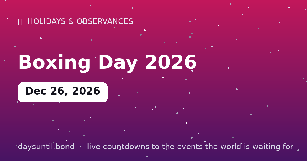 Boxing Day 2026 — countdown card