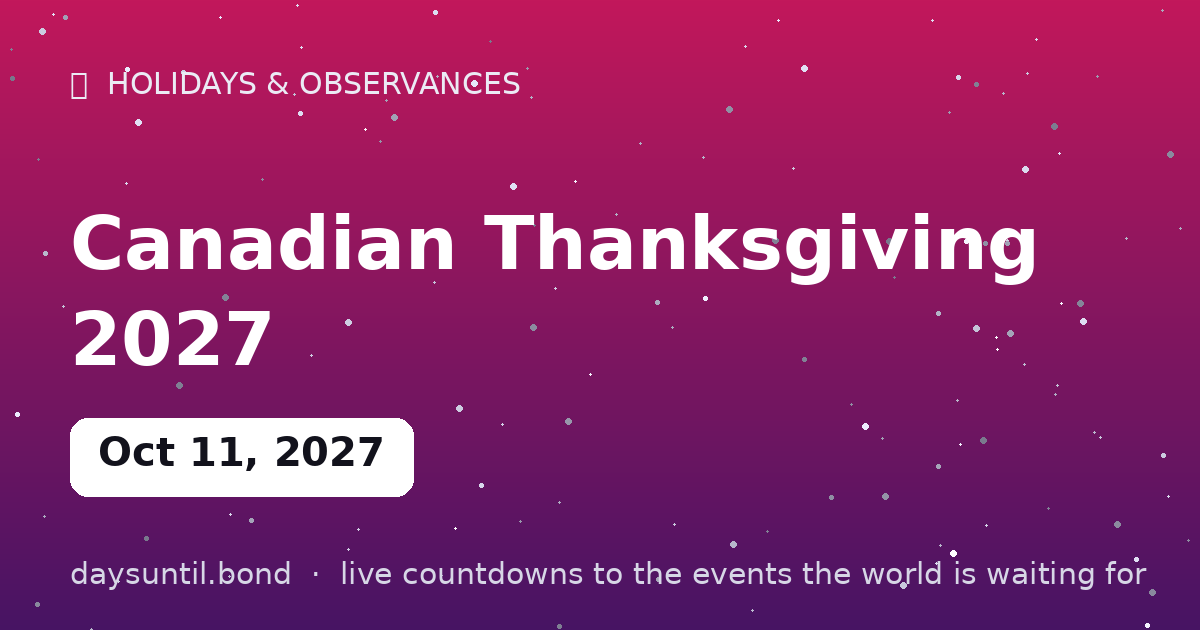 Canadian Thanksgiving 2027 — countdown card