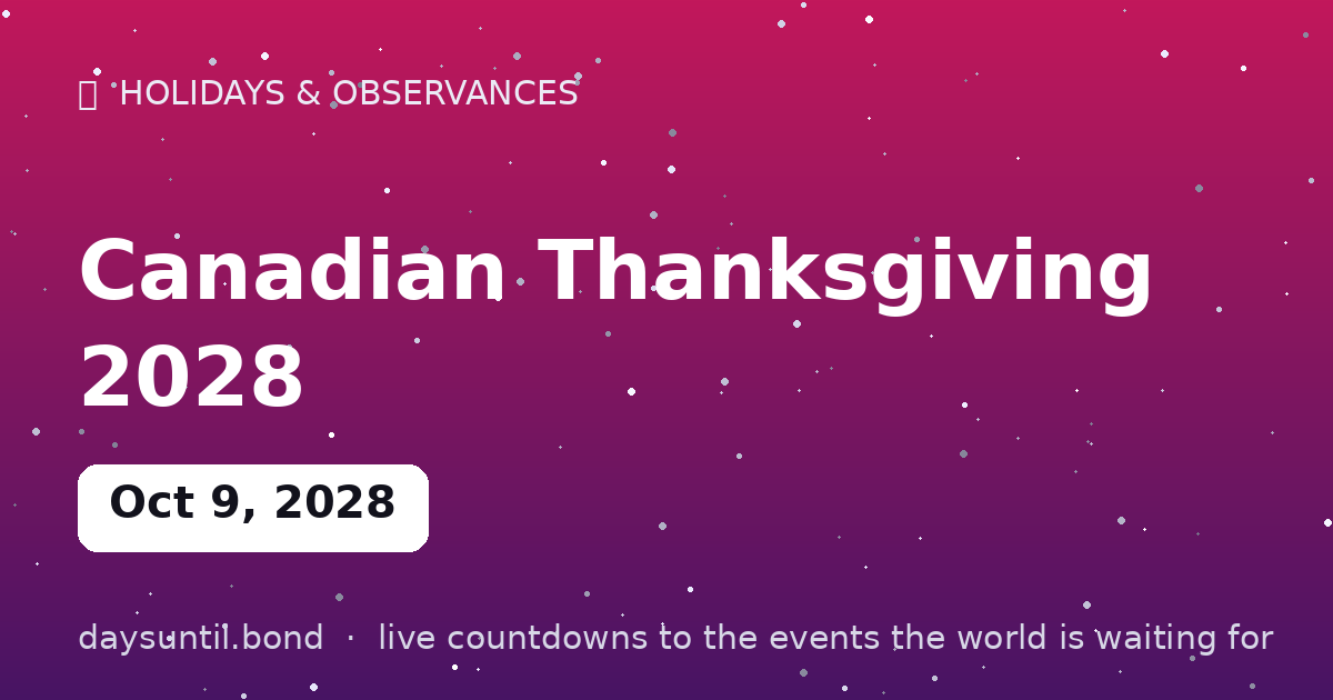 Canadian Thanksgiving 2028 — countdown card