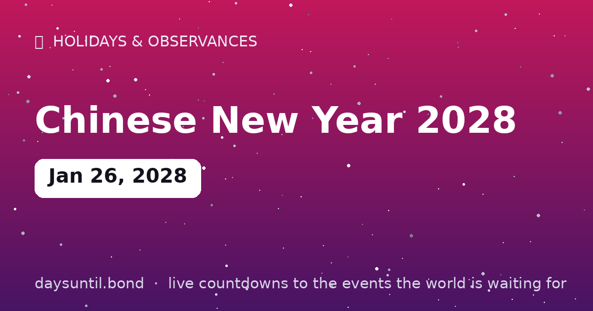 Chinese New Year 2028 — countdown card