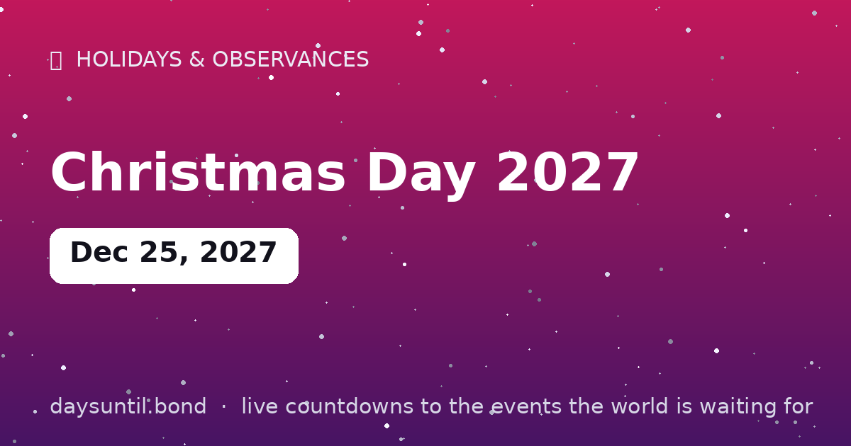 Christmas Day 2027 — countdown card