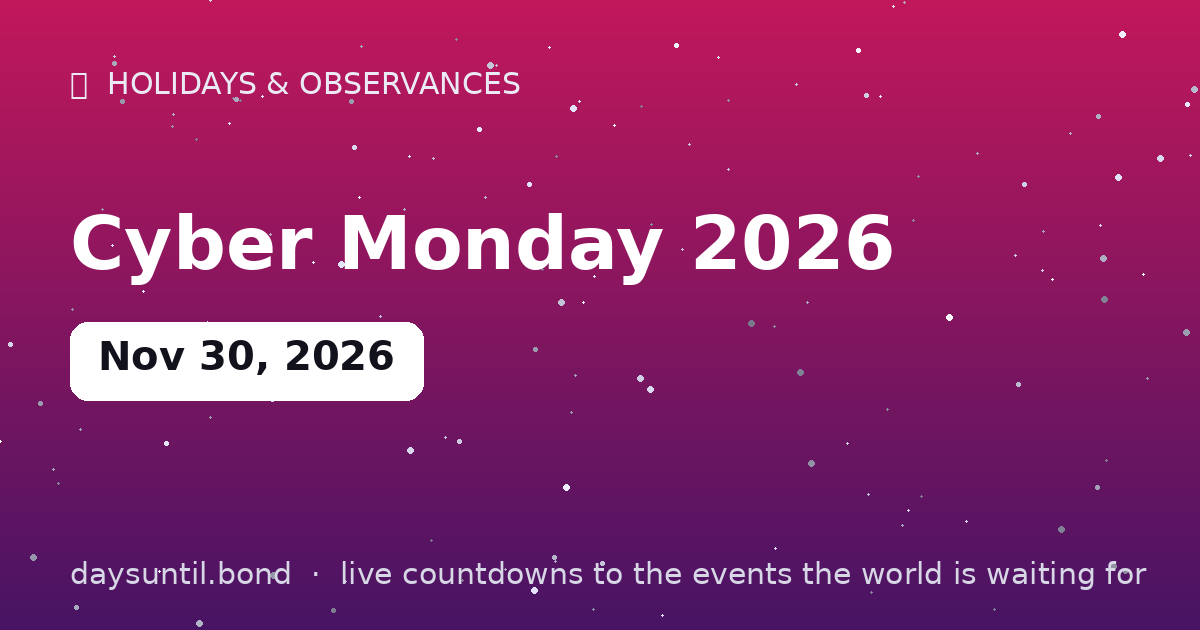 Cyber Monday 2026 — countdown card