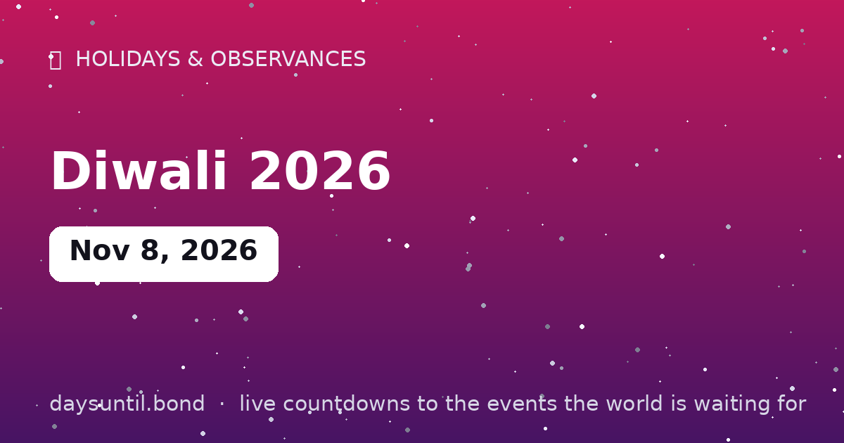 Diwali 2026 — countdown card