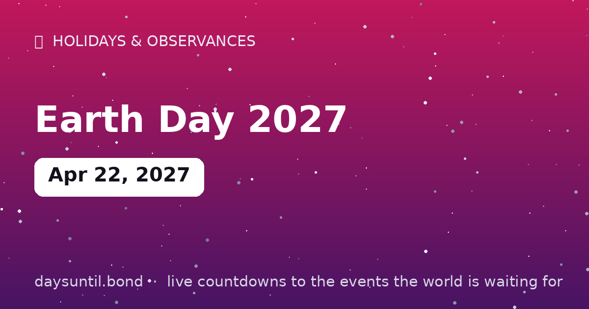 Earth Day 2027 — countdown card