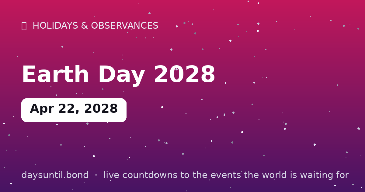 Earth Day 2028 â countdown card