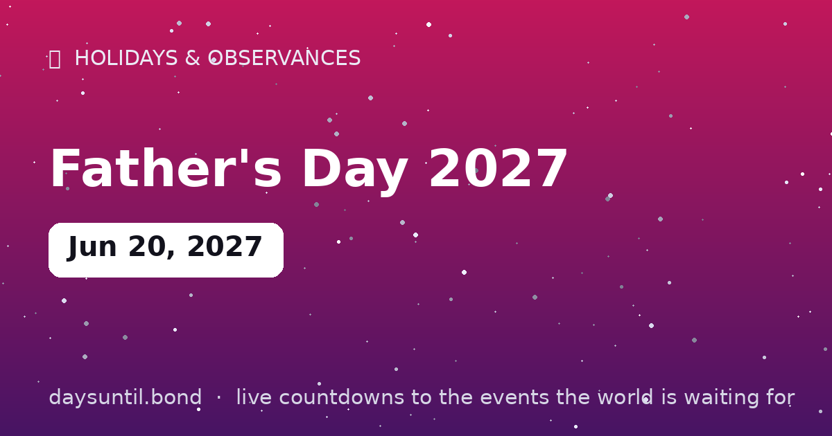 Father's Day 2027 — countdown card