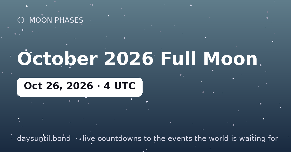 October 2026 Full Moon — countdown card