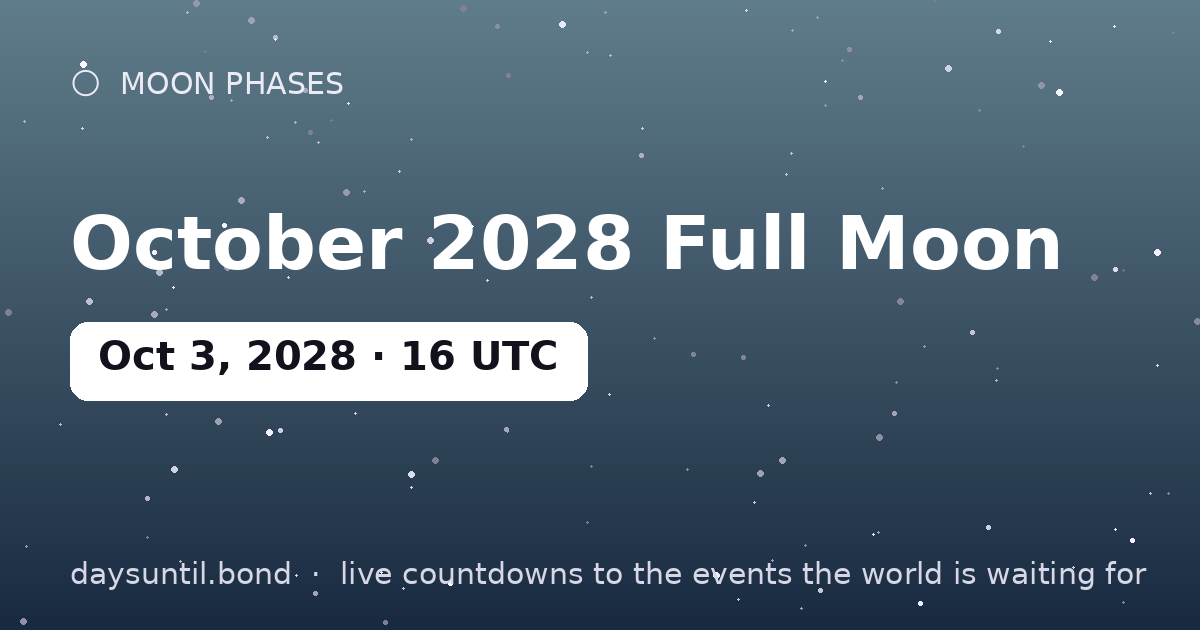 October 2028 Full Moon — countdown card