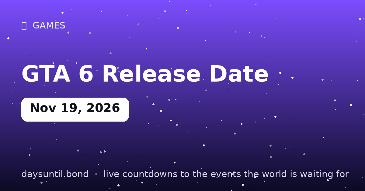 GTA 6 Release Date — countdown card