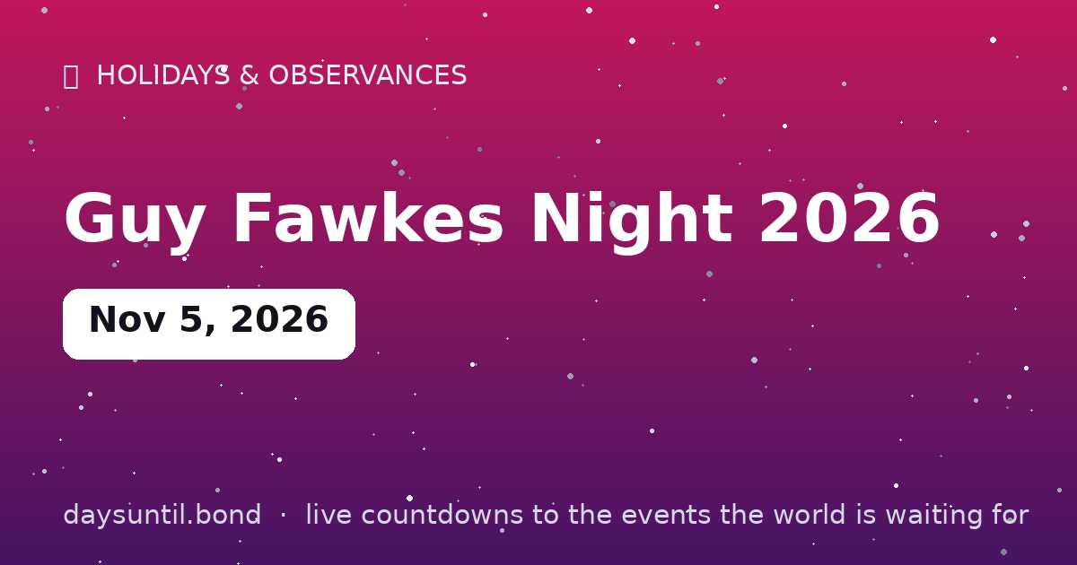 Guy Fawkes Night 2026 — countdown card