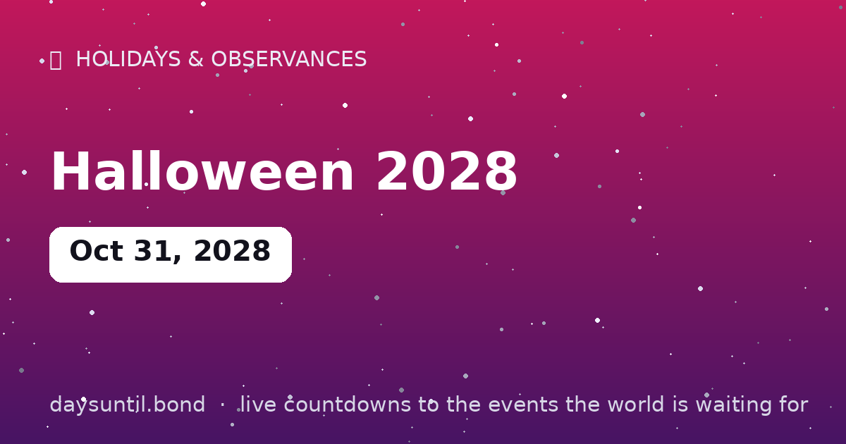 Halloween 2028 — countdown card