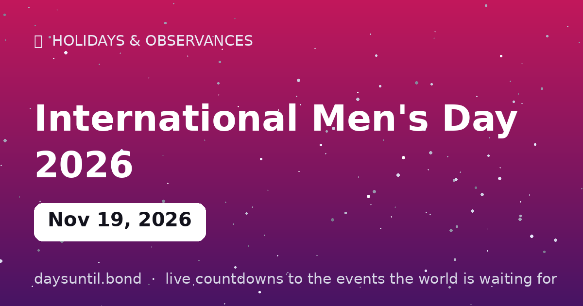 International Men's Day 2026 — countdown card