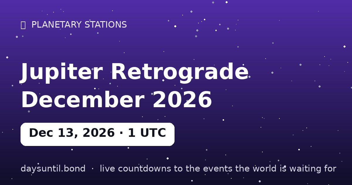 Jupiter Retrograde December 2026 — countdown card