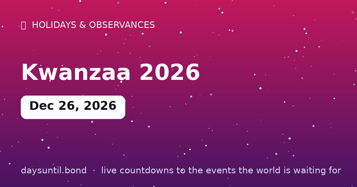 Kwanzaa 2026 â countdown card