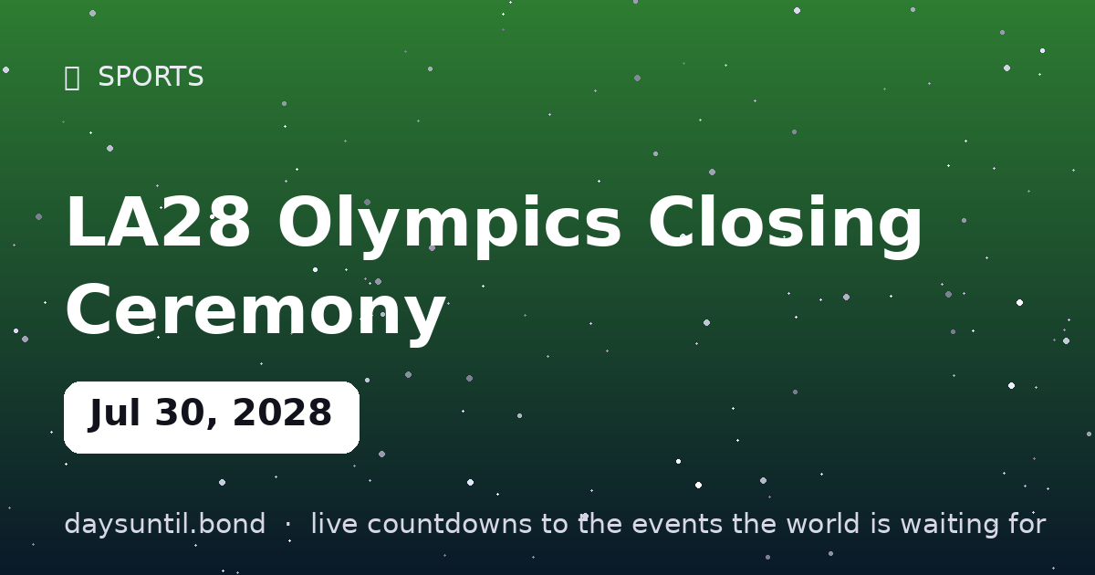LA28 Olympics Closing Ceremony — countdown card