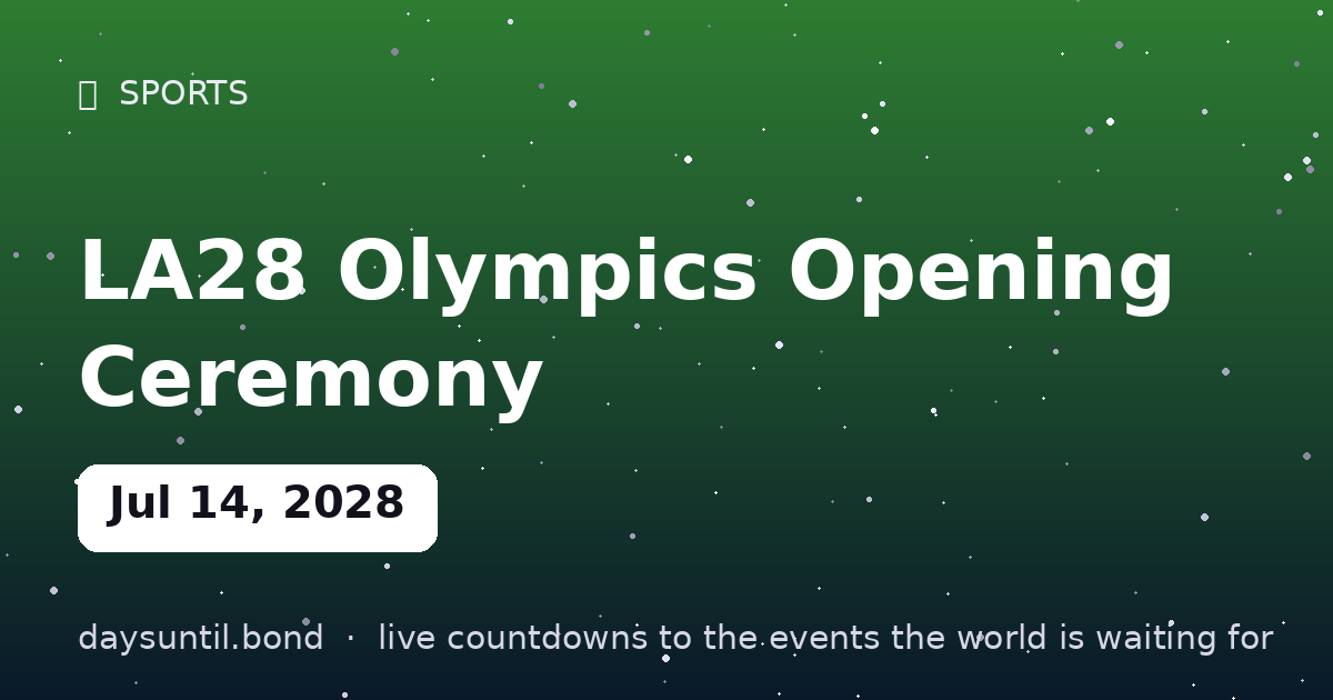 LA28 Olympics Opening Ceremony — countdown card