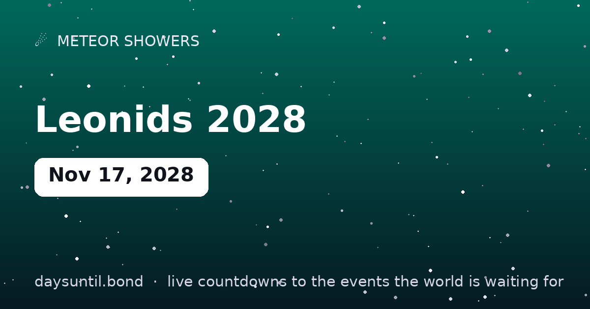 Leonids 2028 â countdown card