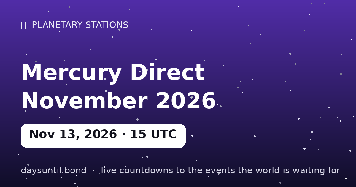 Mercury Direct November 2026 — countdown card