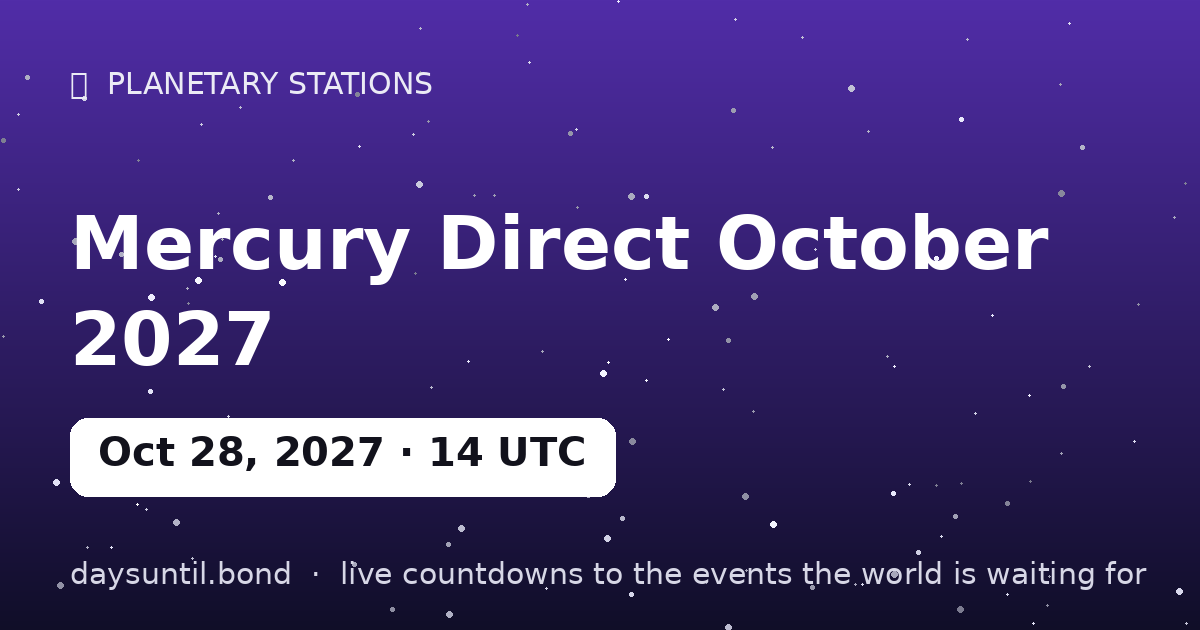 Mercury Direct October 2027 โ countdown card