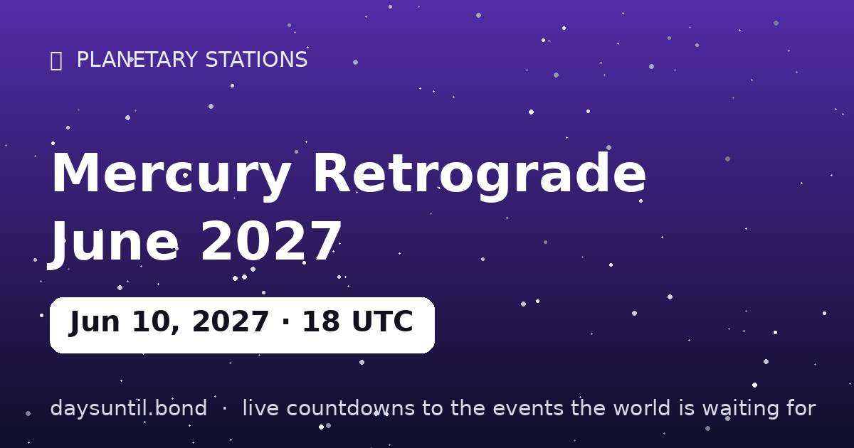 Mercury Retrograde June 2027 — countdown card