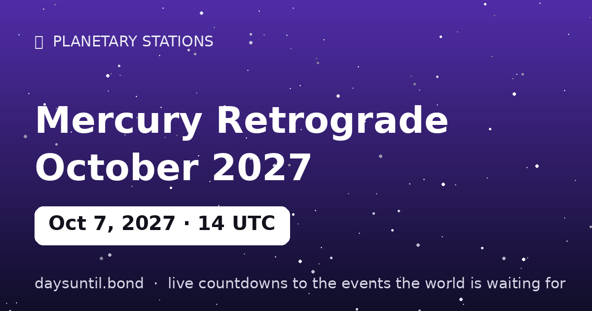 Mercury Retrograde October 2027 — countdown card