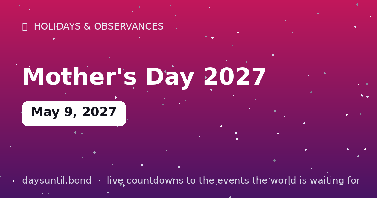 Mother's Day 2027 â countdown card