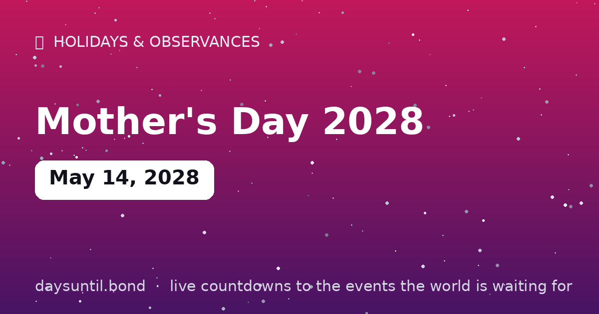 Mother's Day 2028 — countdown card