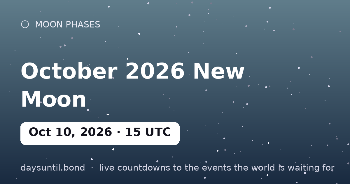 October 2026 New Moon — countdown card