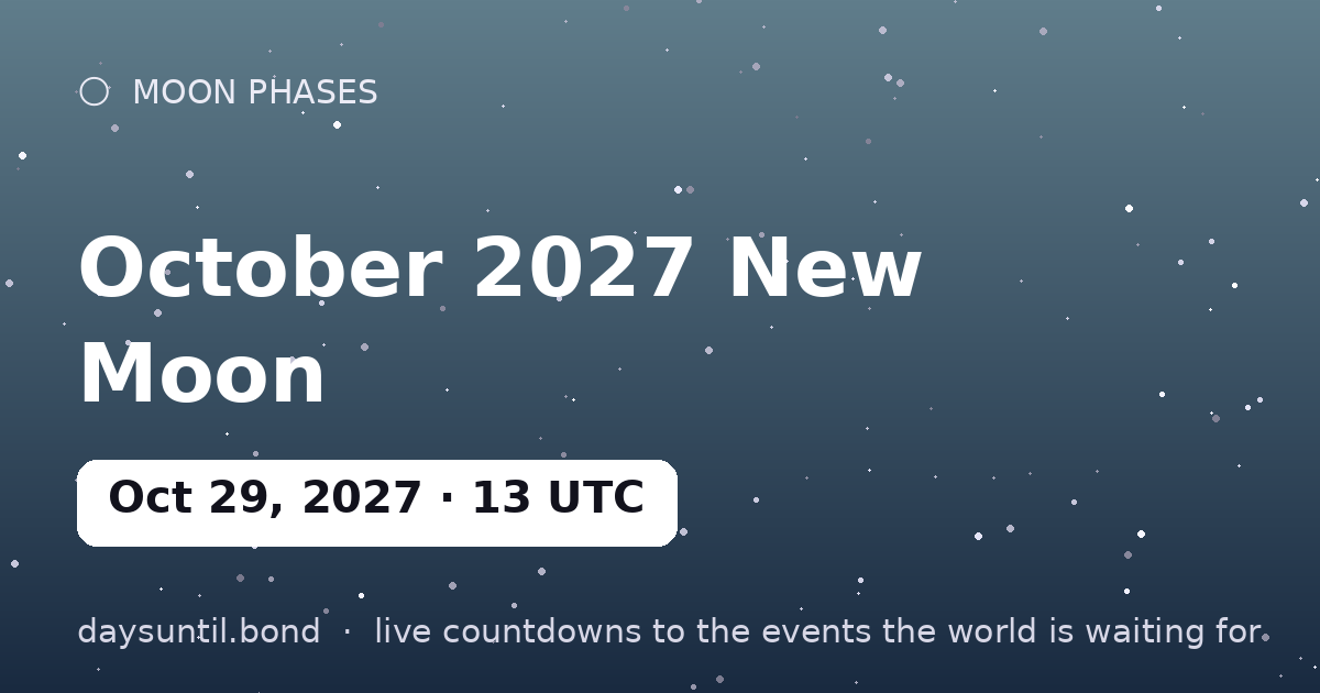 October 2027 New Moon โ countdown card