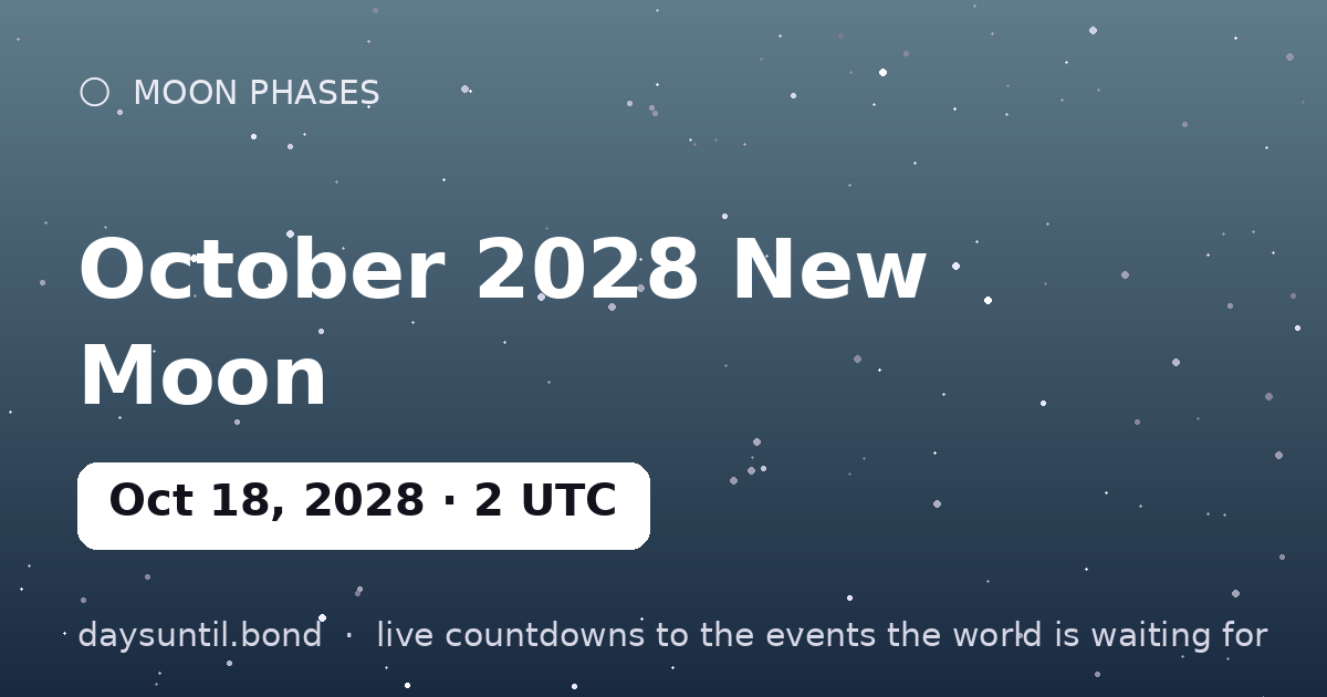 October 2028 New Moon โ countdown card