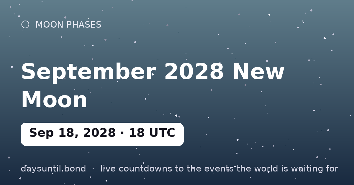 September 2028 New Moon — countdown card