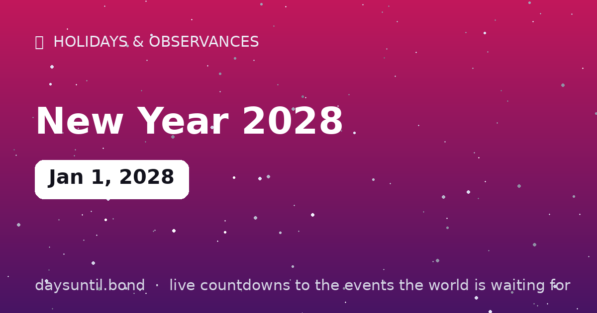 New Year 2028 — countdown card