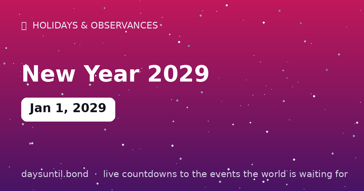 New Year 2029 — countdown card