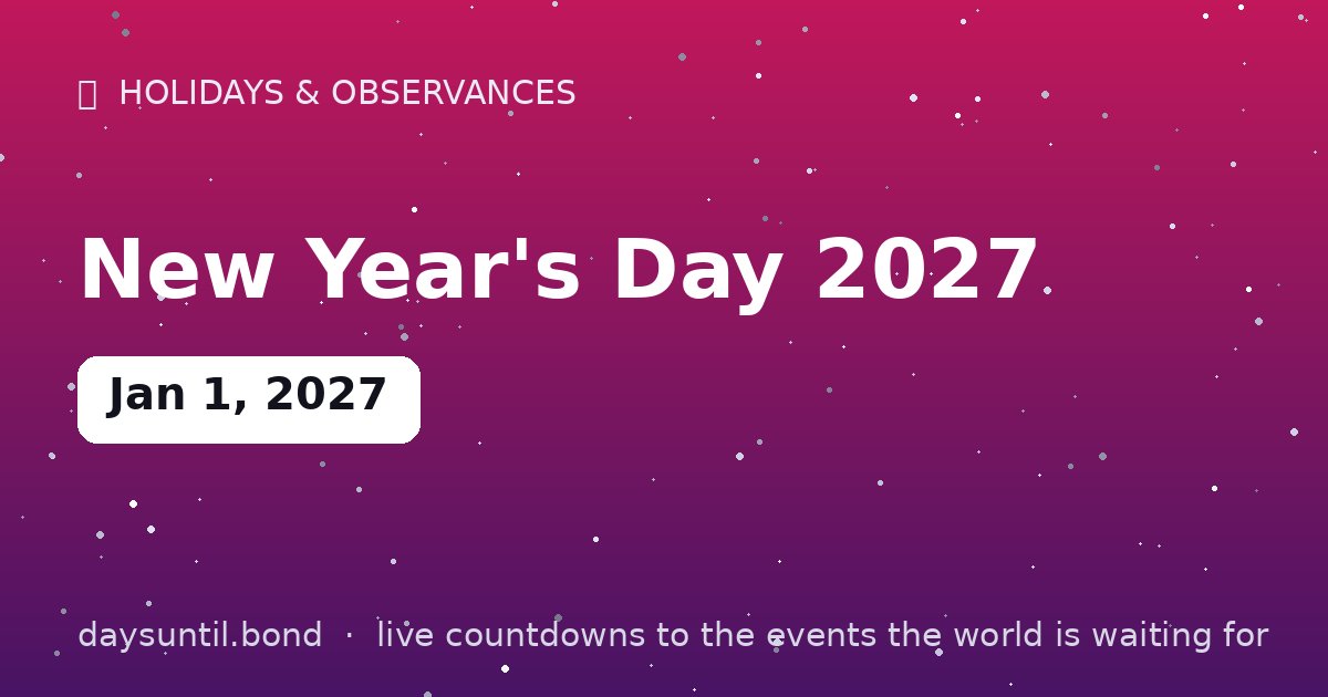 New Year's Day 2027 â countdown card