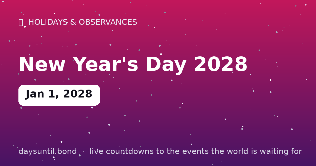 New Year's Day 2028 — countdown card