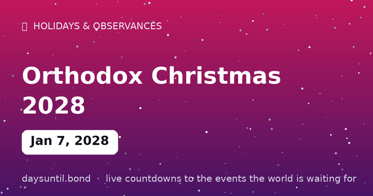 Orthodox Christmas 2028 â countdown card