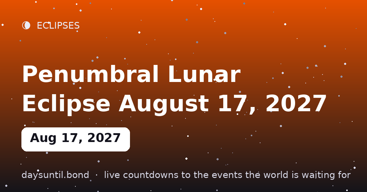 Penumbral Lunar Eclipse August 17, 2027 โ countdown card