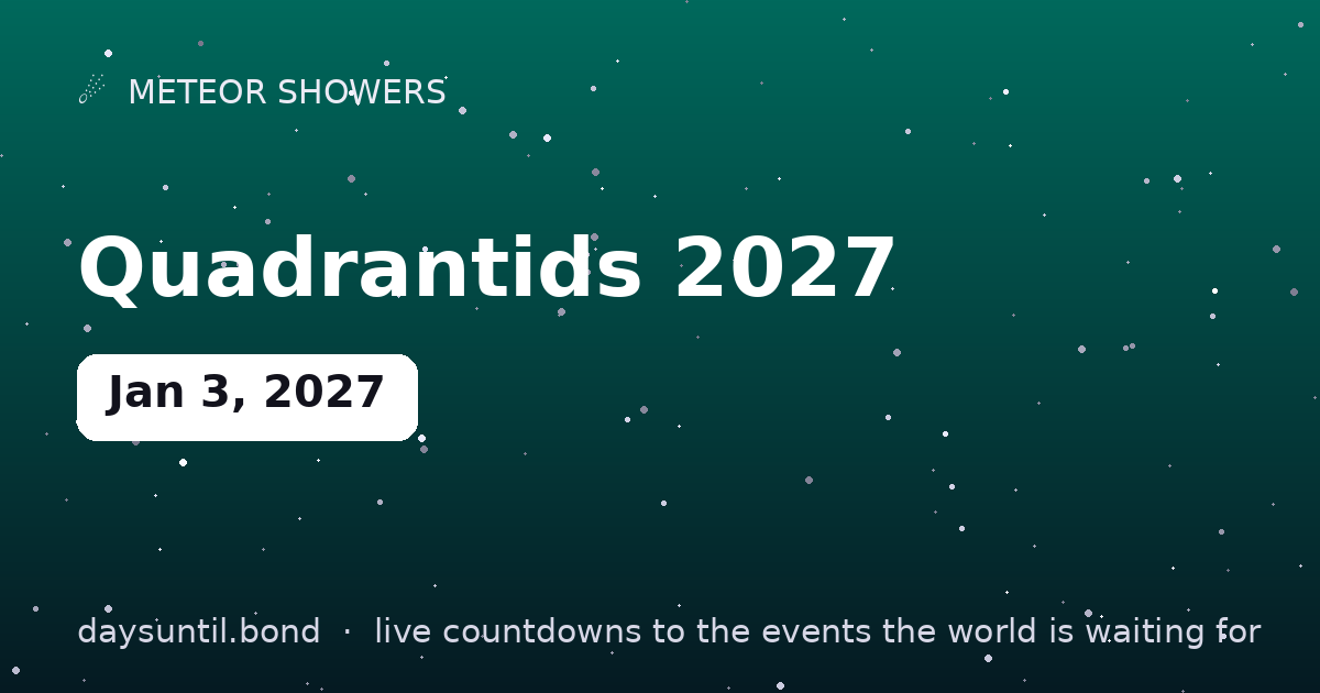 Quadrantids 2027 â countdown card
