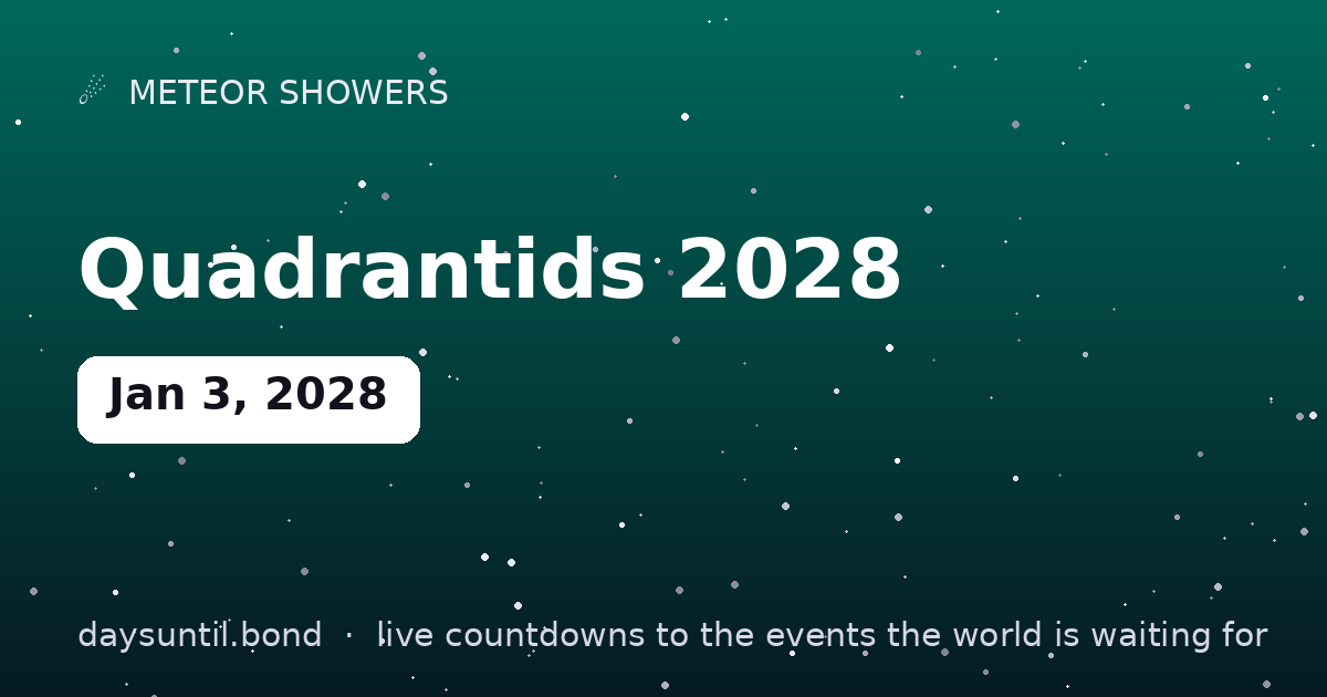 Quadrantids 2028 â countdown card