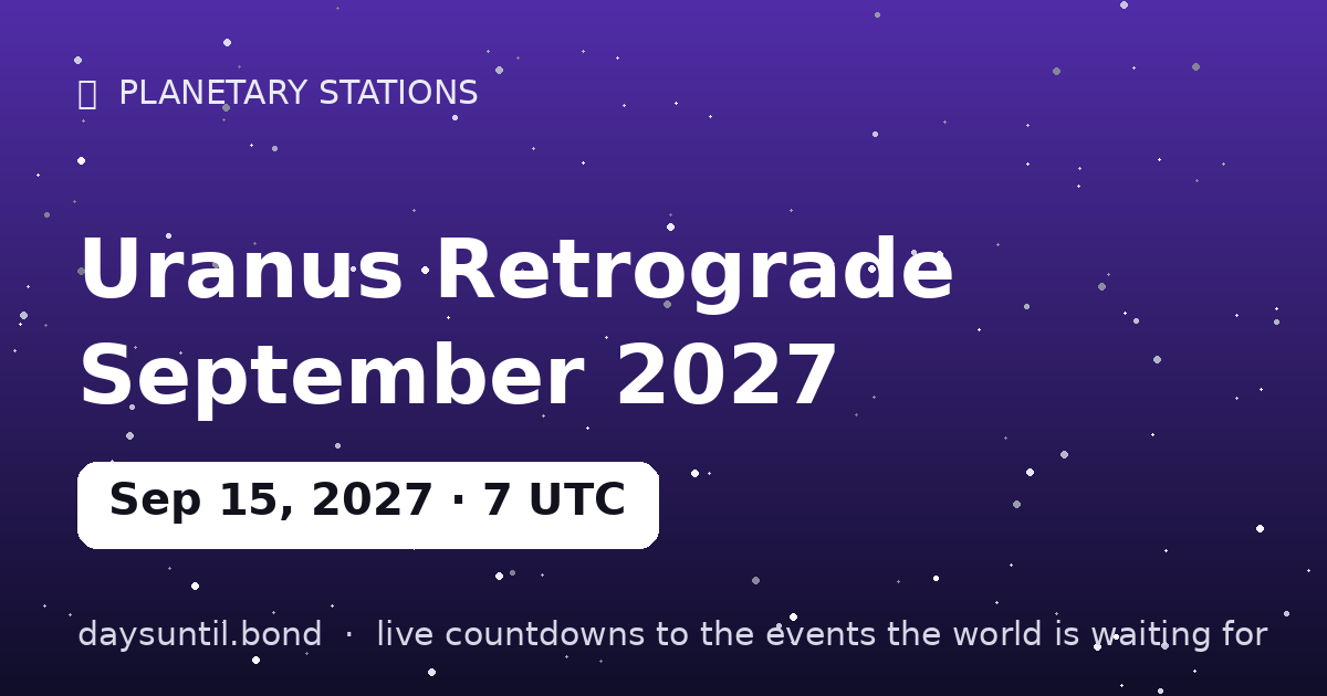 Uranus Retrograde September 2027 โ countdown card