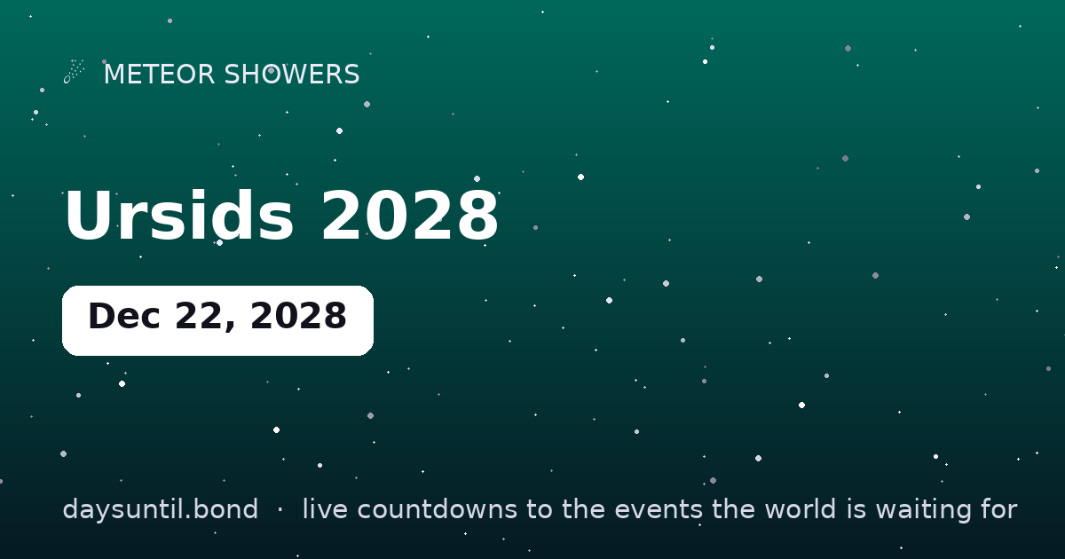 Ursids 2028 — countdown card
