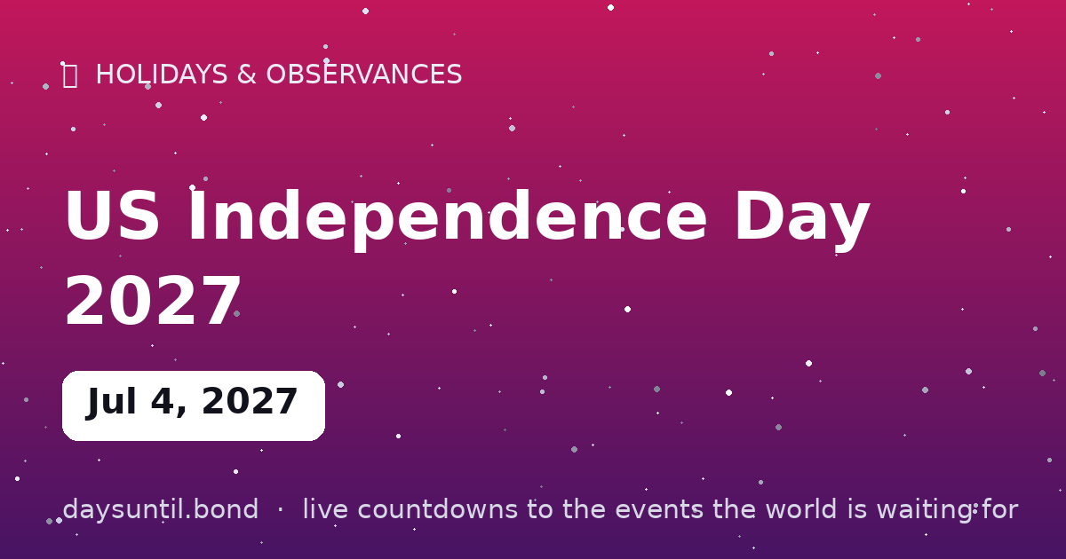US Independence Day 2027 â countdown card