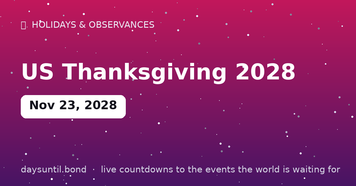 US Thanksgiving 2028 â countdown card