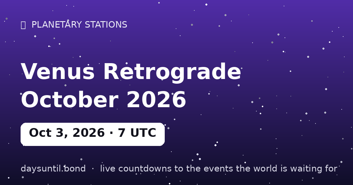 Venus Retrograde October 2026 โ countdown card