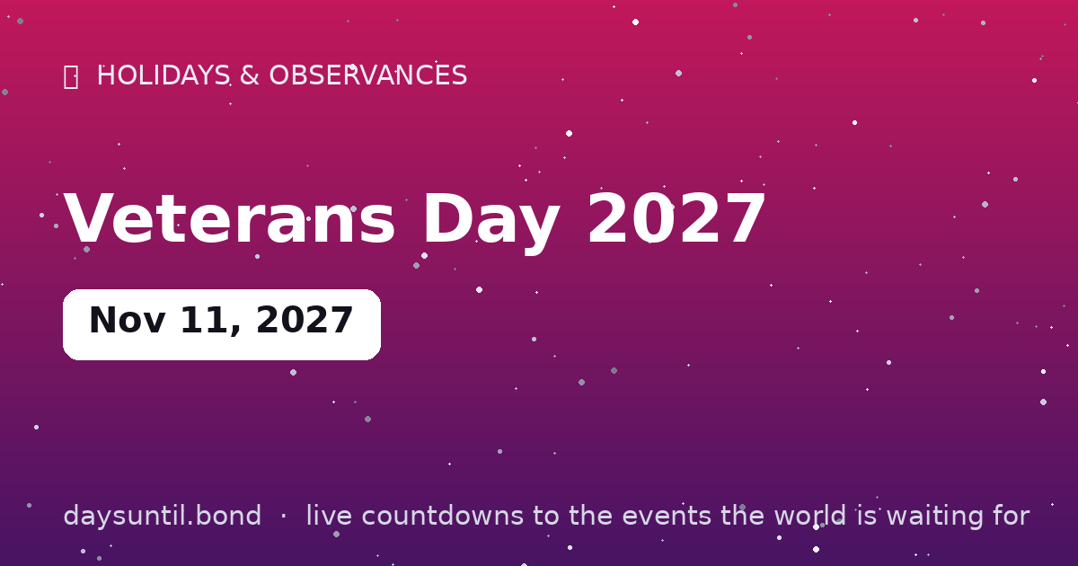 Veterans Day 2027 — countdown card