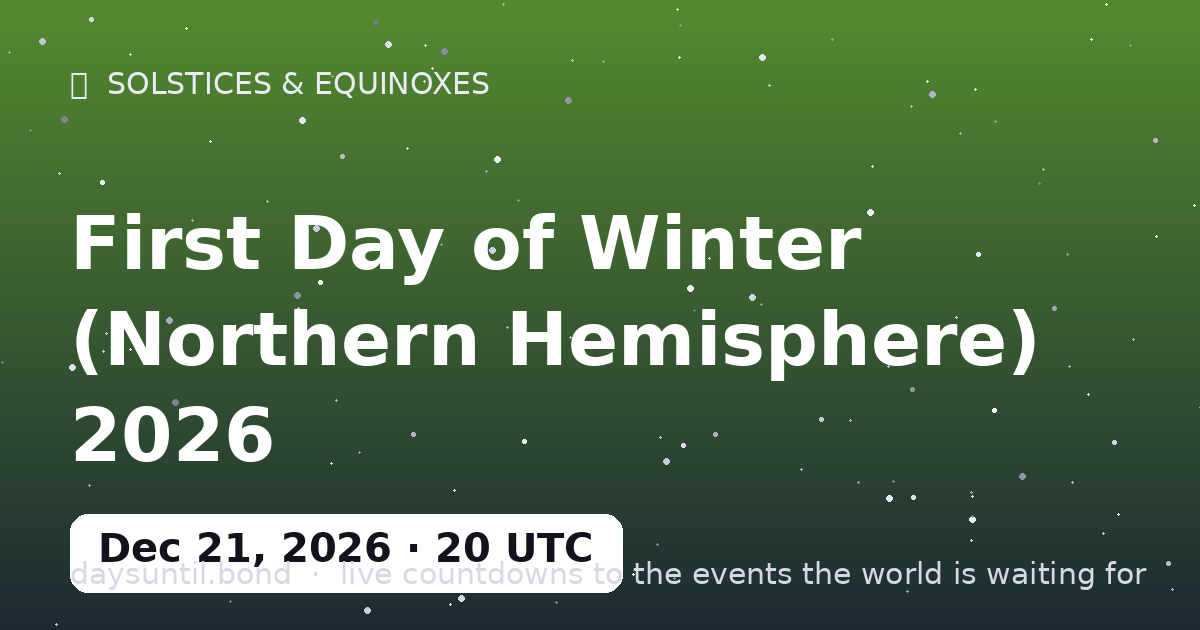 First Day of Winter (Northern Hemisphere) 2026 โ countdown card